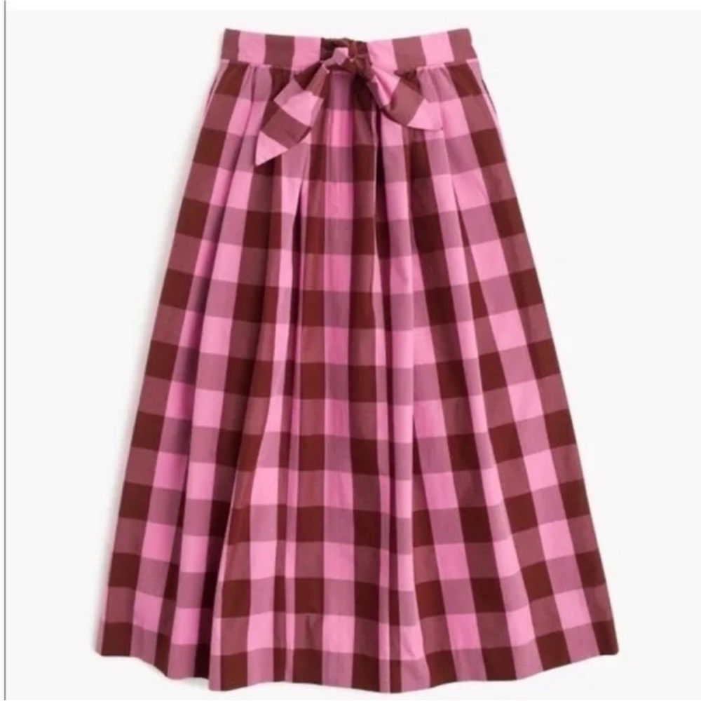 J Crew Cotton Gingham Midi Skirt - size 00 - Perfect Condition - Picture 5 of 10